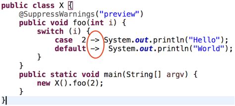 how to write switch case in java 17