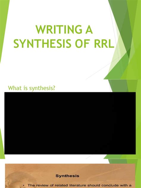 how to write synthesis of rrl