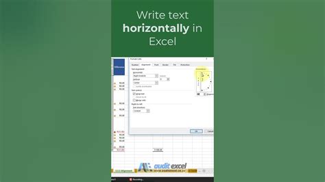 how to write text horizontally in excel