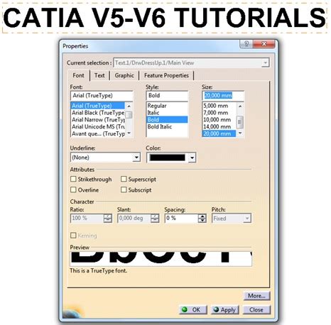 how to write text in catia