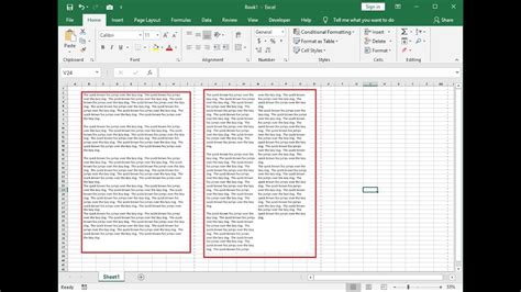 how to write text in excel