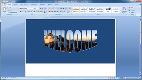 how to write text inside a picture in word