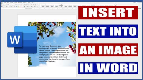 how to write text on image in microsoft word