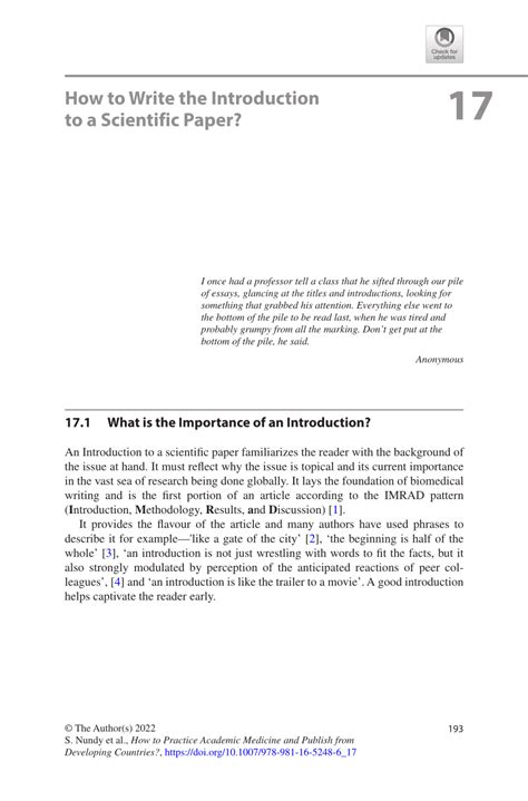 how to write the introduction for a scientific paper