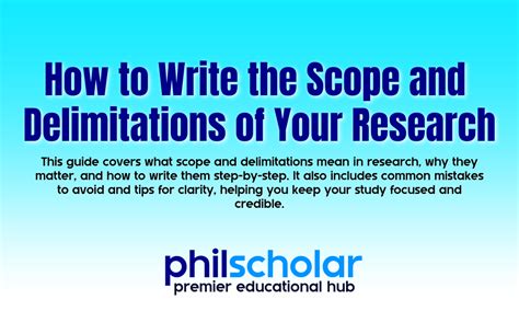 how to write the scope and delimitation of your study