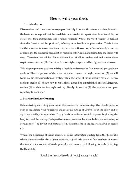how to write thesis introduction pdf