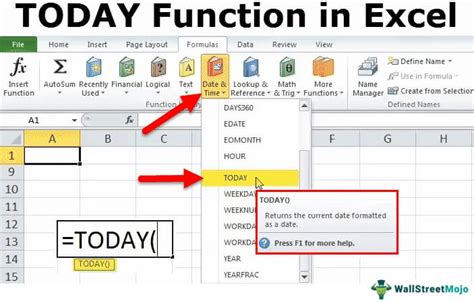 how to write today's date in excel