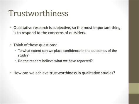 how to write trustworthiness of the study in qualitative research
