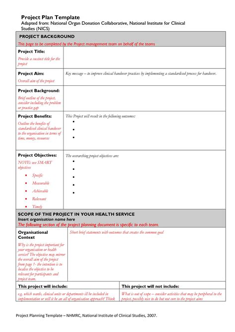 how to write up a project plan template