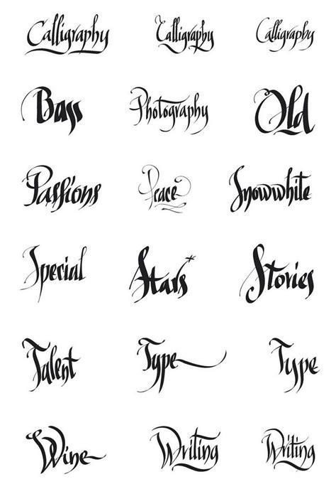 how to write words in different styles