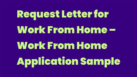 how to write work from home application