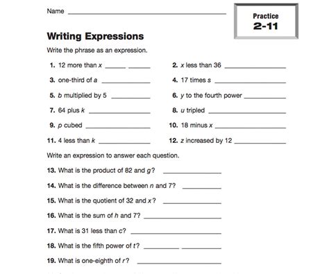 how to write written expression
