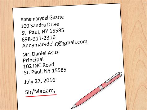 how to write your address in email