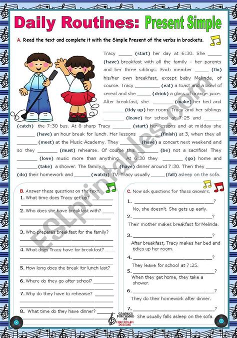 how to write your daily routine in simple present tense