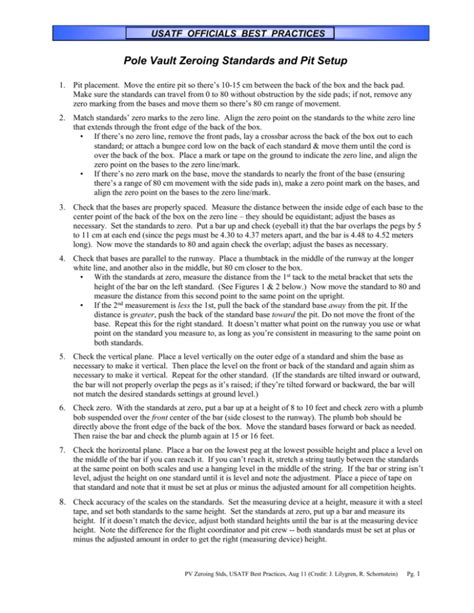 How To Zero Pole Vault Standards