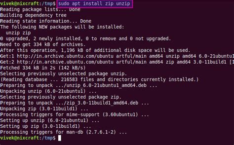 how to zip folder in ubuntu terminal