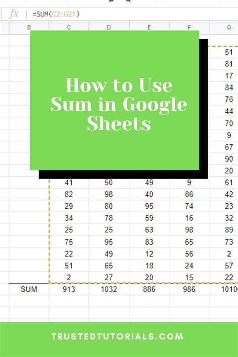 how to.calculate sum in google spreadsheet