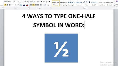 how type 1 2 in word