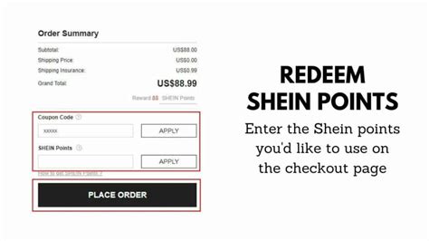 how use shein points