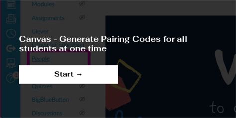 How do I create a pairing code in canvas?