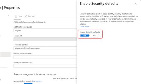 How do I enable security defaults?