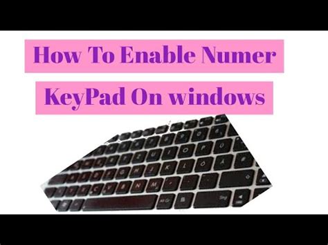 how do i enable the numeric keypad on my acer laptop