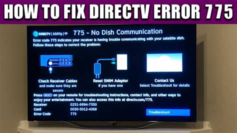 How do I fix error code 775 on DirecTV?