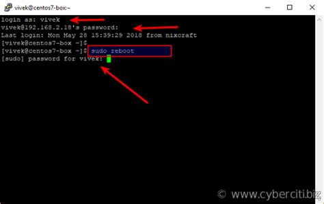 How do I reboot using SSH?