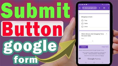 How do I remove the submit button in Google forms?