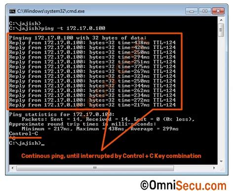 How do I run a ping command continuously?