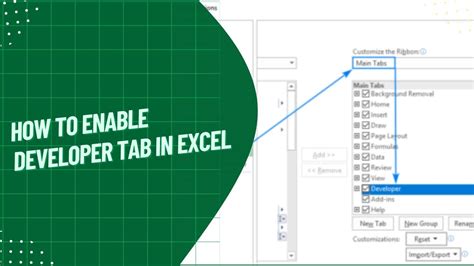 How do you enable the Developer tab?