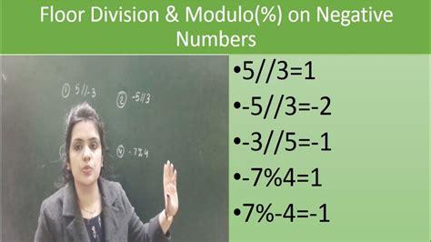 How does modulo work with negative numbers?
