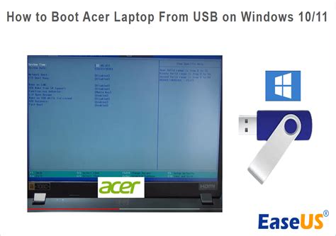 how to boot acer laptop from usb windows 10