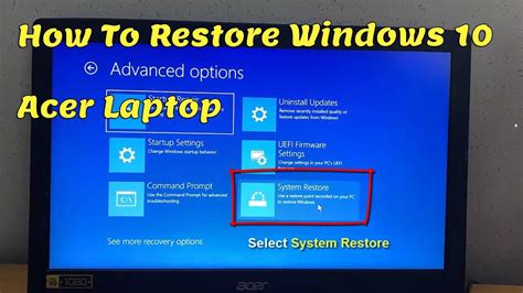 how to boot acer laptop into recovery mode