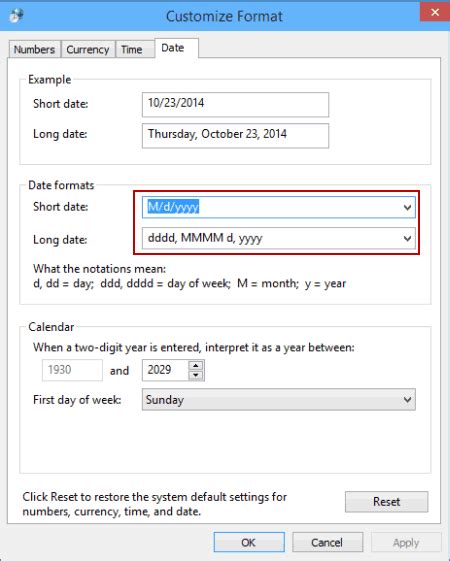 how to change date format in acer laptop