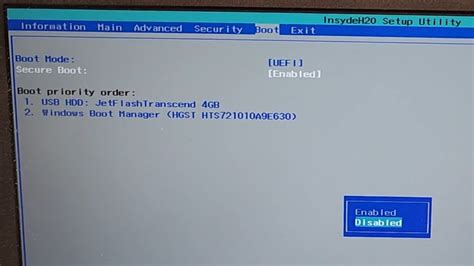 how to change secure boot mode in acer laptop
