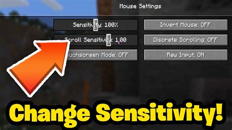 How to change sensitivity on minecraft java