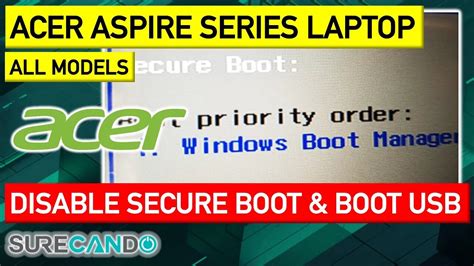 how to disable secure boot in acer aspire 3