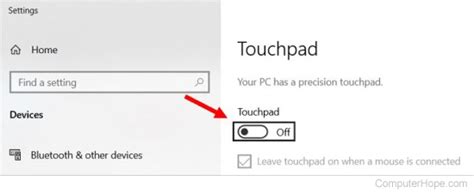 how to disable touchpad on acer laptop windows 10