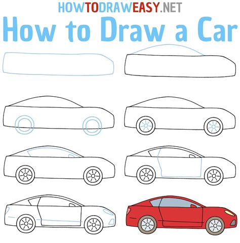 Car Drawing For Kids Step By Step