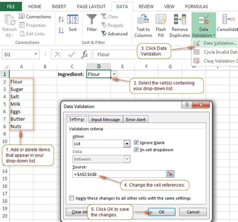 How to create custom menus (Drop Down) in Excel YouTube