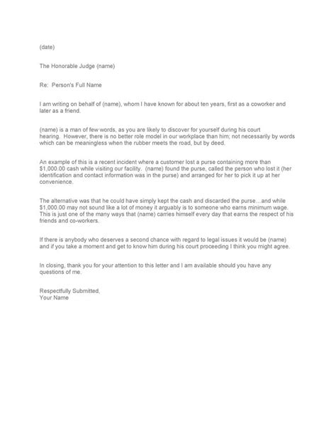 Editable Letter of Leniency to Judge Template, Letter of Leniency Template, Leniency Letter