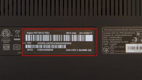 how to find my acer laptop serial number