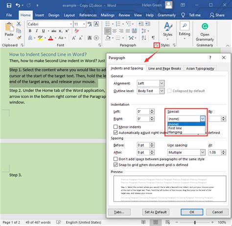 How to indent the second line of a citation in Word (work cited) for APA YouTube