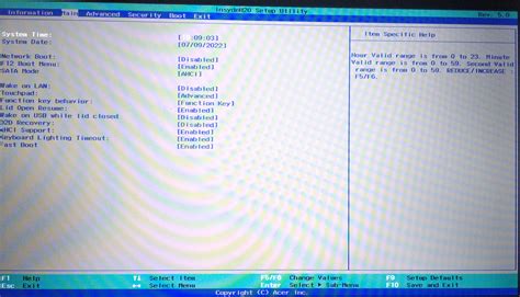 how to open bios menu in acer laptop