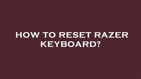 How to change razer keyboard color? Doctor Apple
