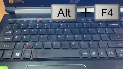 how to switch off acer laptop using keyboard