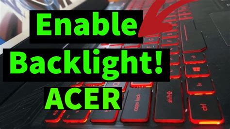 how to turn on keyboard light in acer laptop