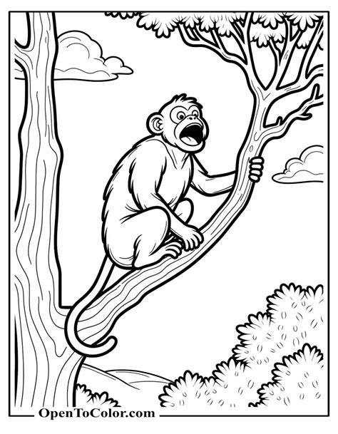 howler monkey coloring page printable template