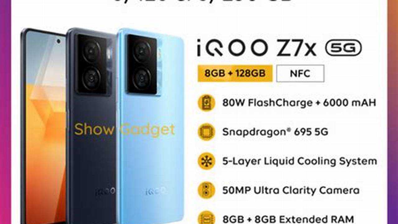 Harga dan Spesifikasi HP iQOO Z7x 5G: Smartphone 5G Terjangkau dengan Performa Unggul